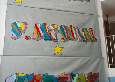 Réalisation de trois bâches avec la participation des maternelles de l'école Fréderi Mitan à Vedène dans le Vaucluse ( 84 ) Graffiti Street art 2024